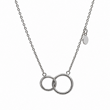 Bílé zlato náhrdelník s kolečky 41+5cm